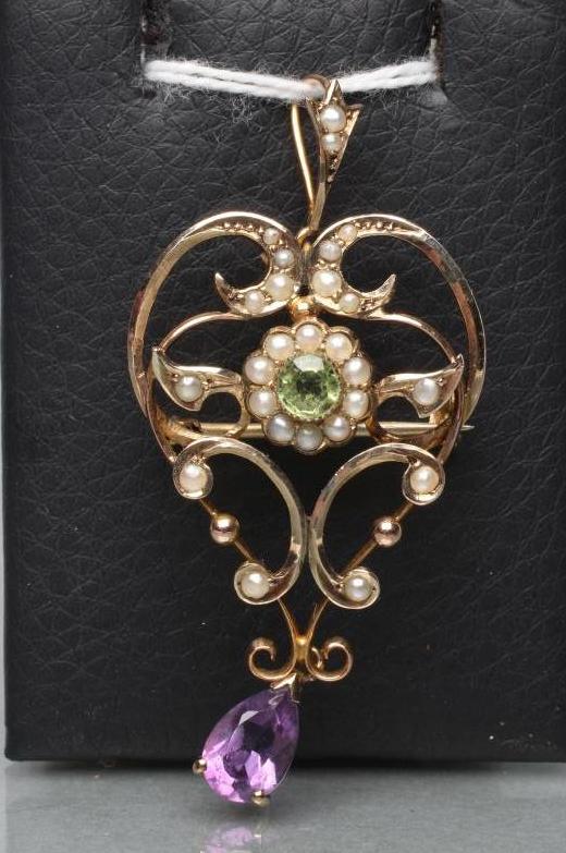 AN EDWARDIAN PENDANT/BROOCH Image