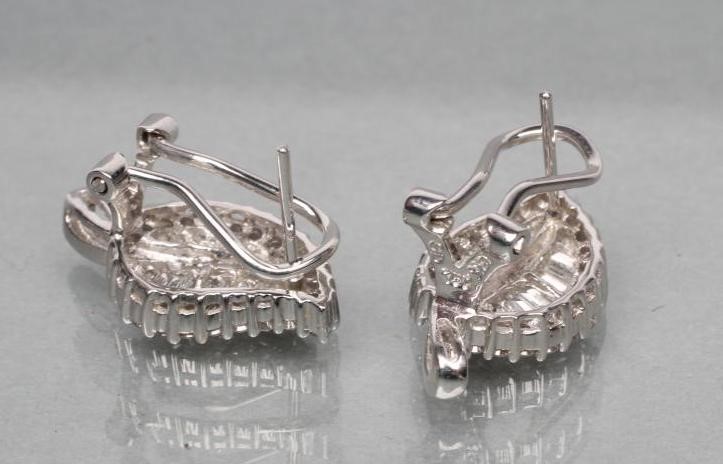 A PAIR OF DIAMOND FRENCH CLIP EARRINGS Image