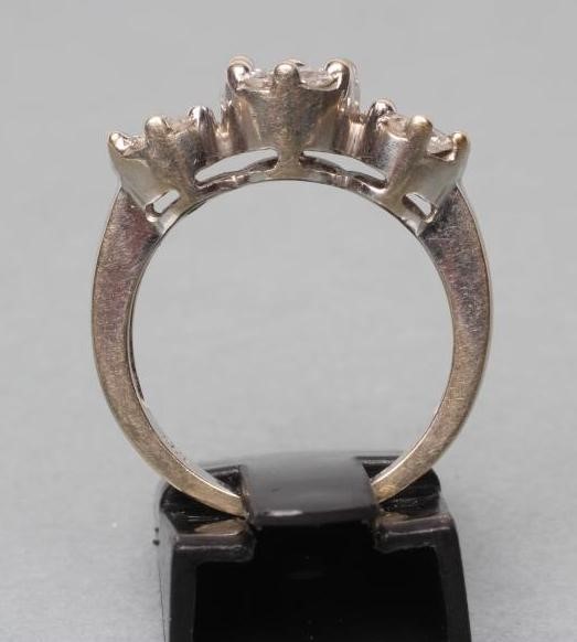 A DIAMOND TRIPLE CLUSTER RING Image