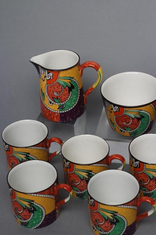 AN ART DECO WINTON POTTERY "JAZZ" COFFEE SERVICE of plain tapering cylindrical form Image