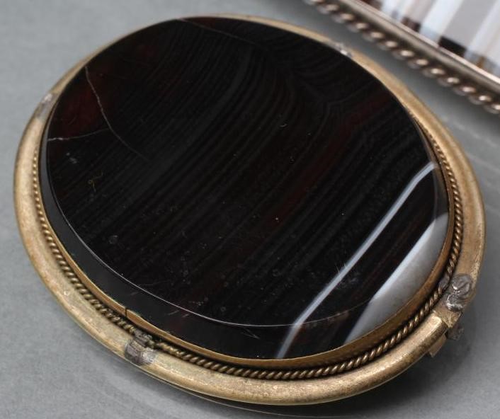 TWO BANDED AGATE BROOCHES Image