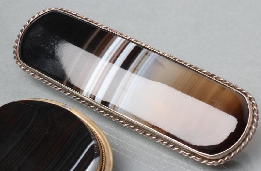 TWO BANDED AGATE BROOCHES Image