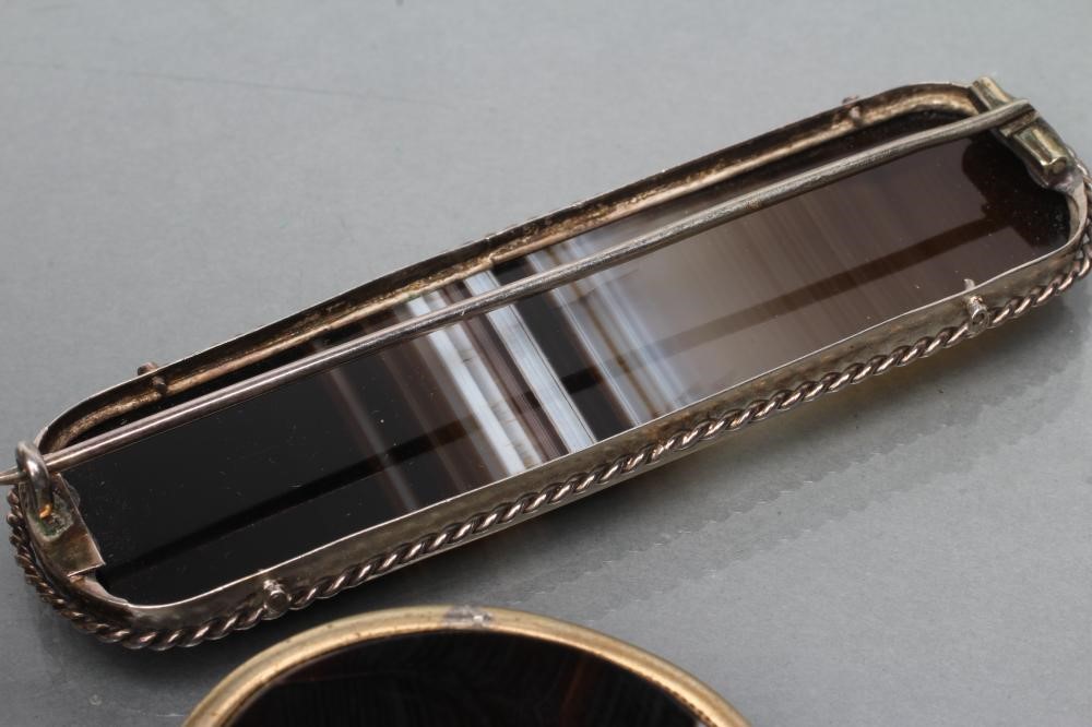 TWO BANDED AGATE BROOCHES Image