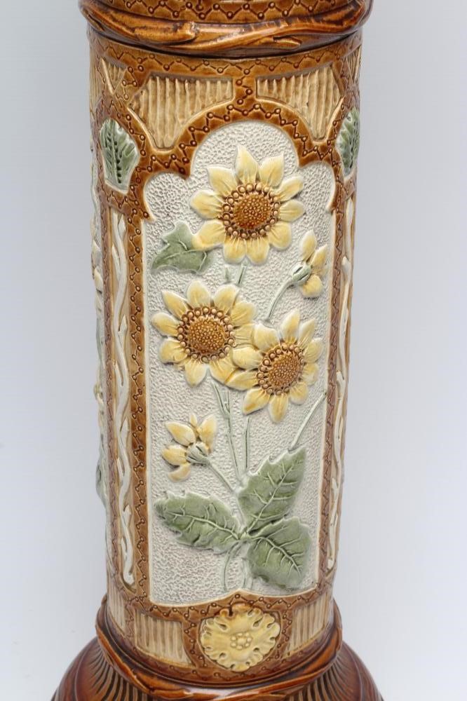 A BURMANTOFTS FAIENCE JARDINIERE AND STAND Image