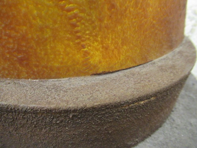 KJELL ENGMAN FOR KOSTA BODA - a large mottled amber glass figural electric table lamp base from the Image