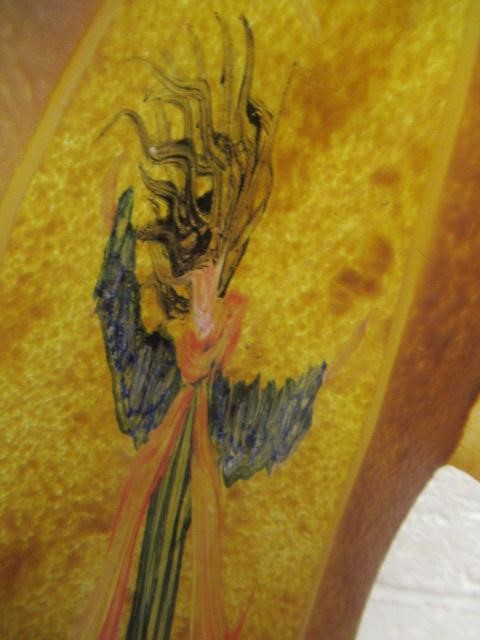 KJELL ENGMAN FOR KOSTA BODA - a large mottled amber glass figural electric table lamp base from the Image