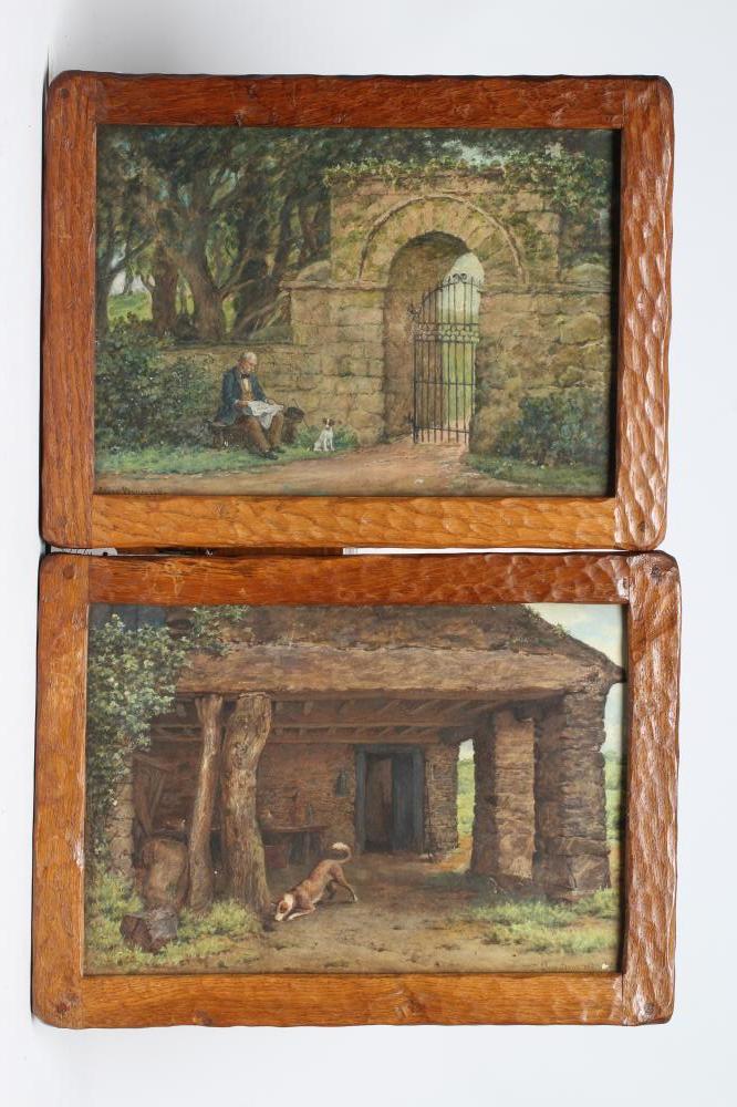 A PAIR OF THOMAS WHITTAKER OF LITTLEBECK ADZED OAK PICTURE FRAMES Image