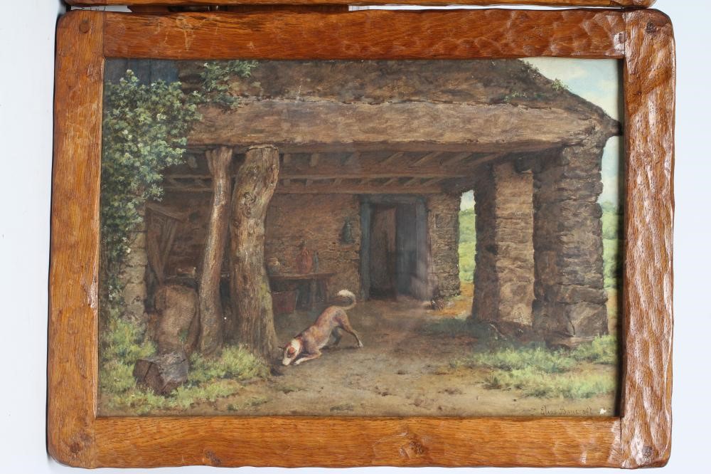A PAIR OF THOMAS WHITTAKER OF LITTLEBECK ADZED OAK PICTURE FRAMES Image