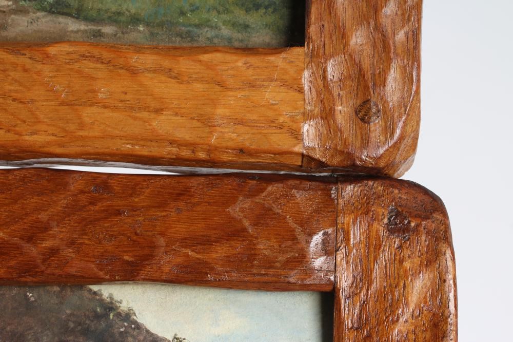 A PAIR OF THOMAS WHITTAKER OF LITTLEBECK ADZED OAK PICTURE FRAMES Image
