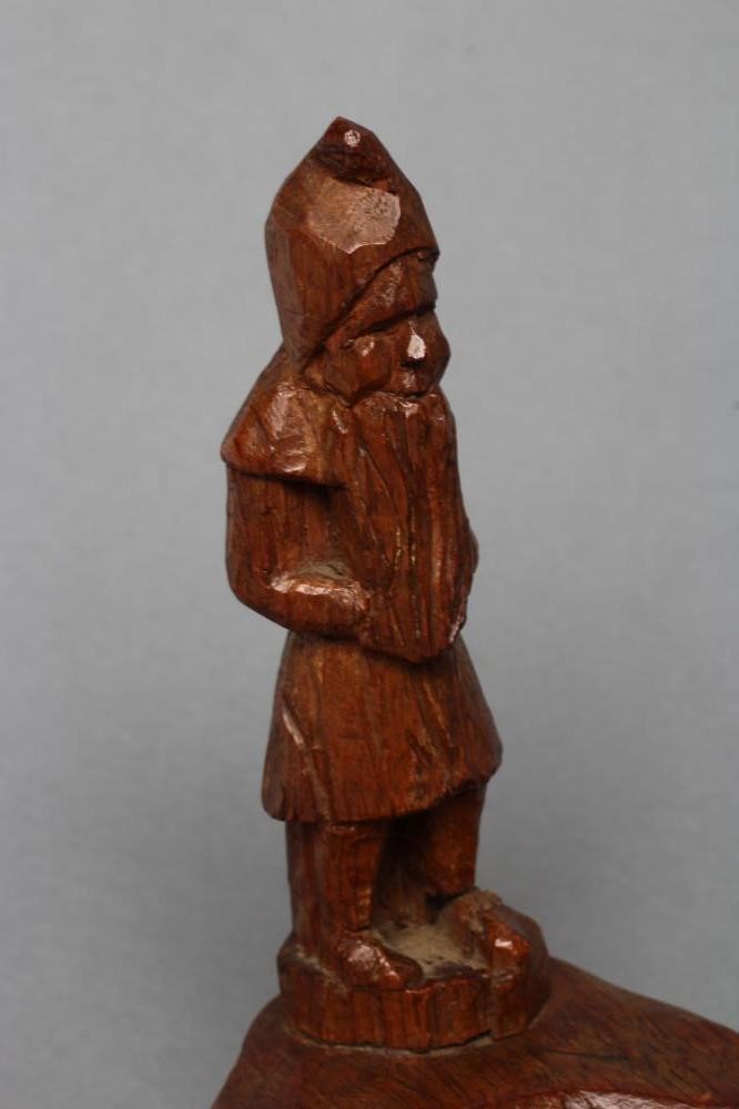 A MATCHED PAIR OF THOMAS WHITTAKER OF LITTLEBECK ADZED OAK ASH TRAYS Image