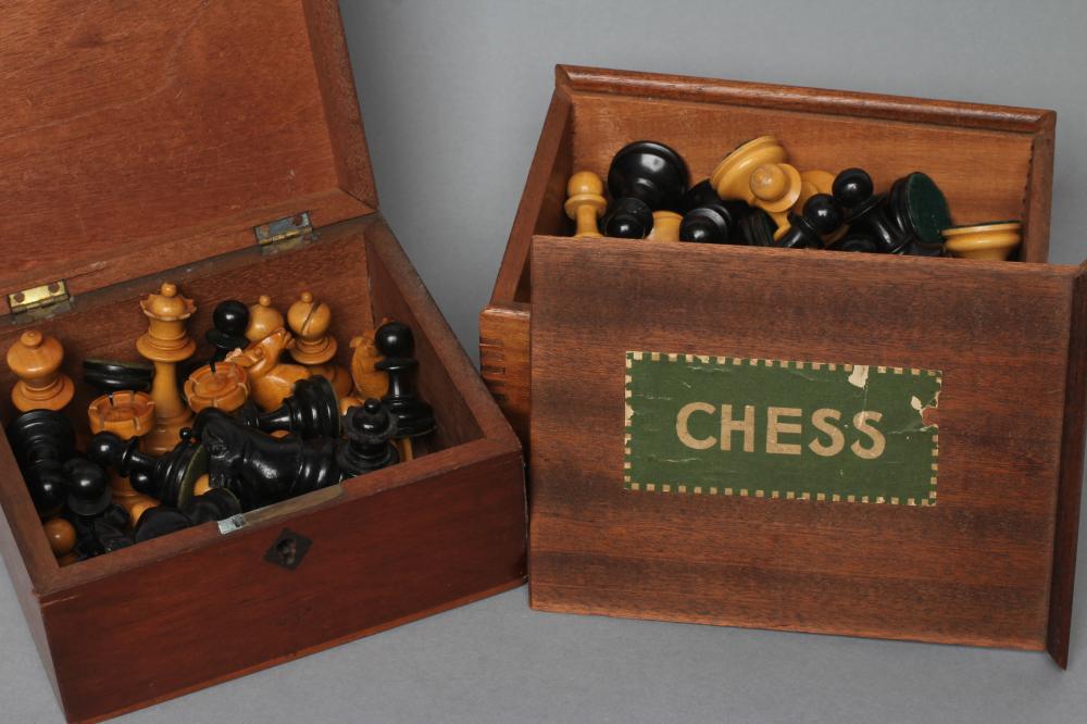 TWO STAUNTON TYPE CHESS SETS Image