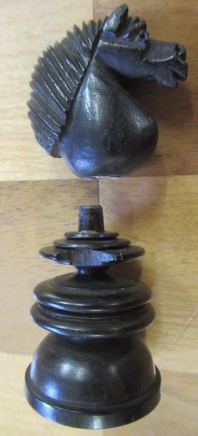 A TURNED WOOD CHESS SET in box and hardwood Image