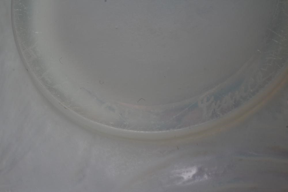 A LALIQUE PALE BLUE OPALESCENT GLASS FORMOSE PATTERN GLOBULAR VASE Image