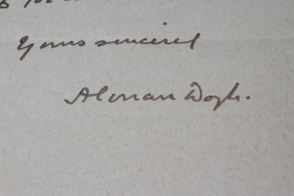 A SIGNED LETTER FROM SIR A CONAN DOYLE Image