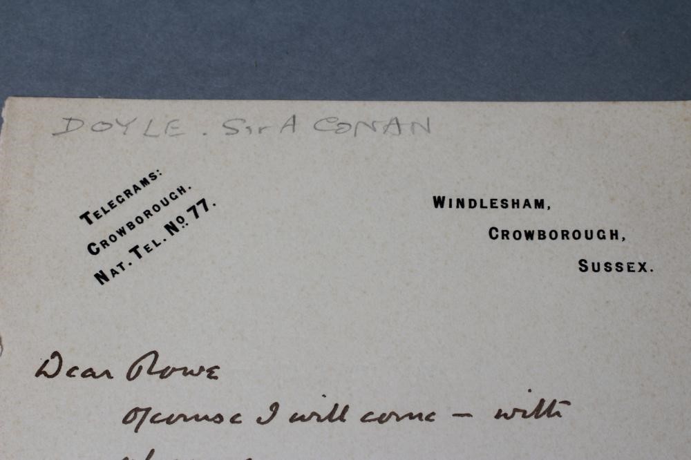 A SIGNED LETTER FROM SIR A CONAN DOYLE Image