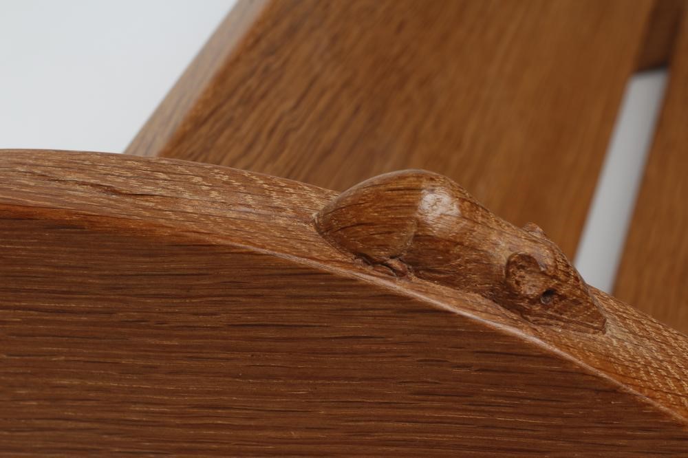 A ROBERT THOMPSON ADZED OAK BOOK TROUGH of oblong form Image