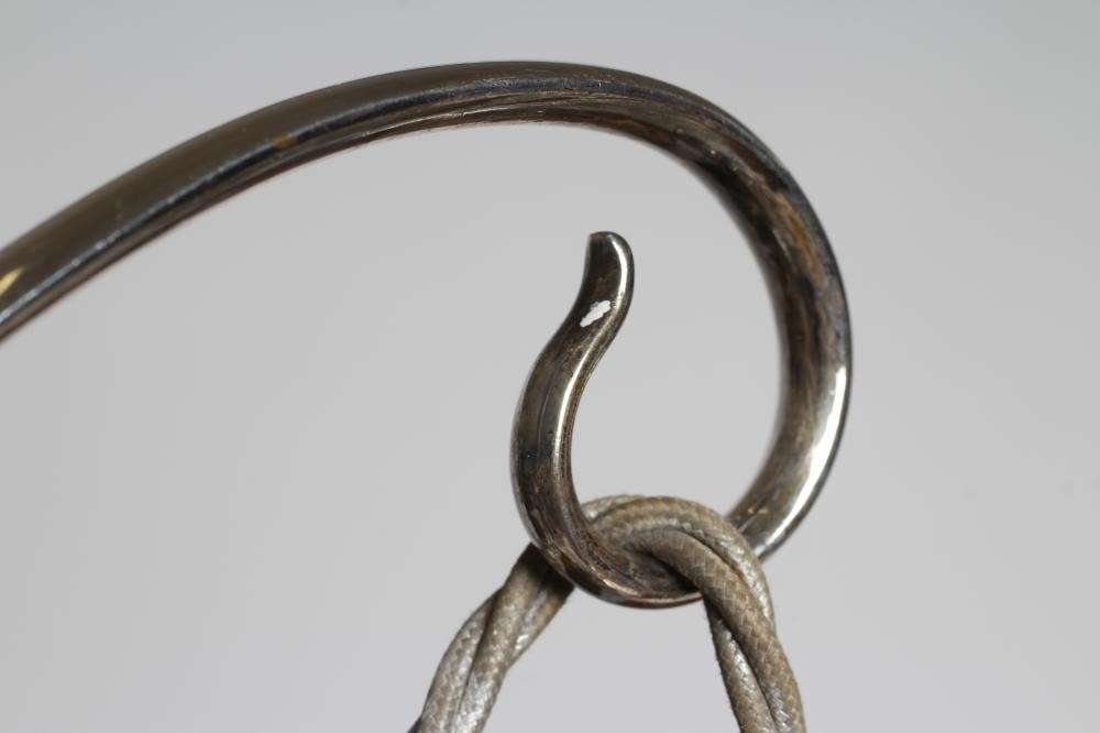 A W.A.S. BENSON & CO THREE LIGHT PLATED ON COPPER ELECTROLIER Image