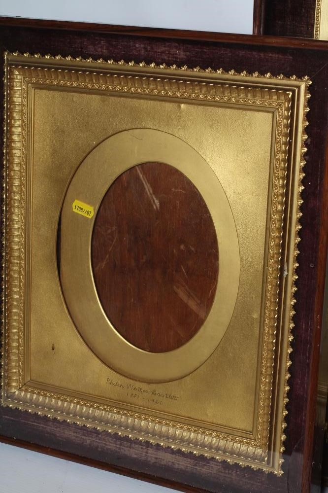 A VICTORIAN GILT GESSO PICTURE FRAME of earred oblong form with pierced scroll surmount hanging Image