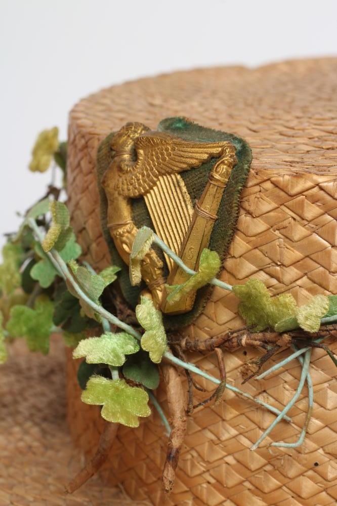 TWO EARLY ETON COLLEGE BOAT PROCESSION STRAW BOATERS Image