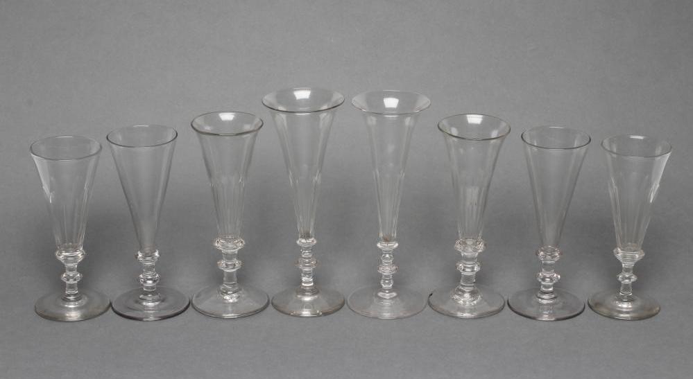 A COLLECTION OF EIGHT CHAMPAGNE FLUTES Image