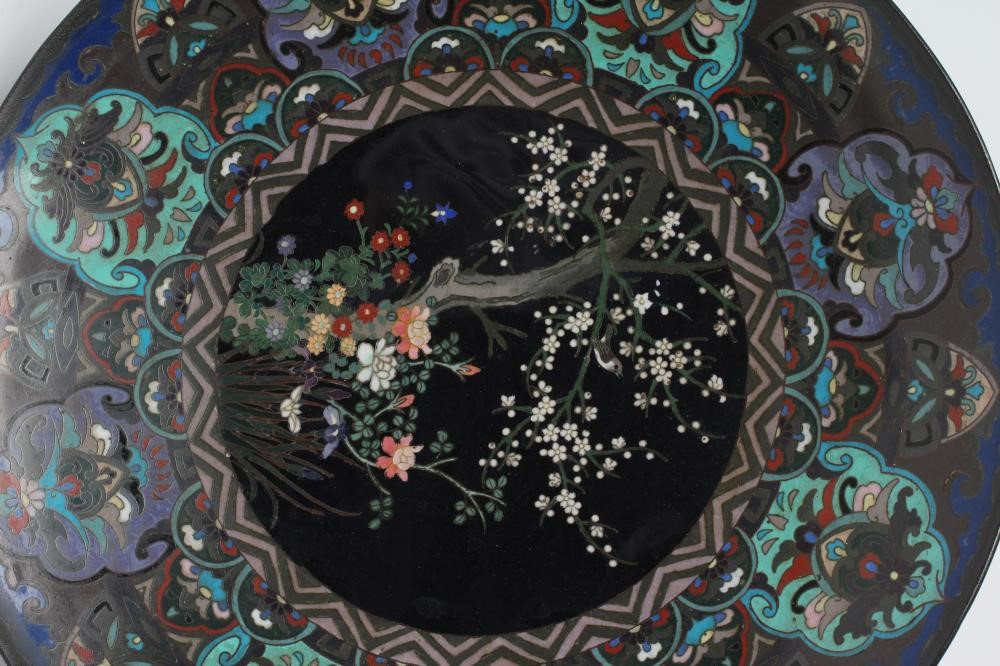 A CHINESE CLOISONNE CHARGER of shallow circular form Image