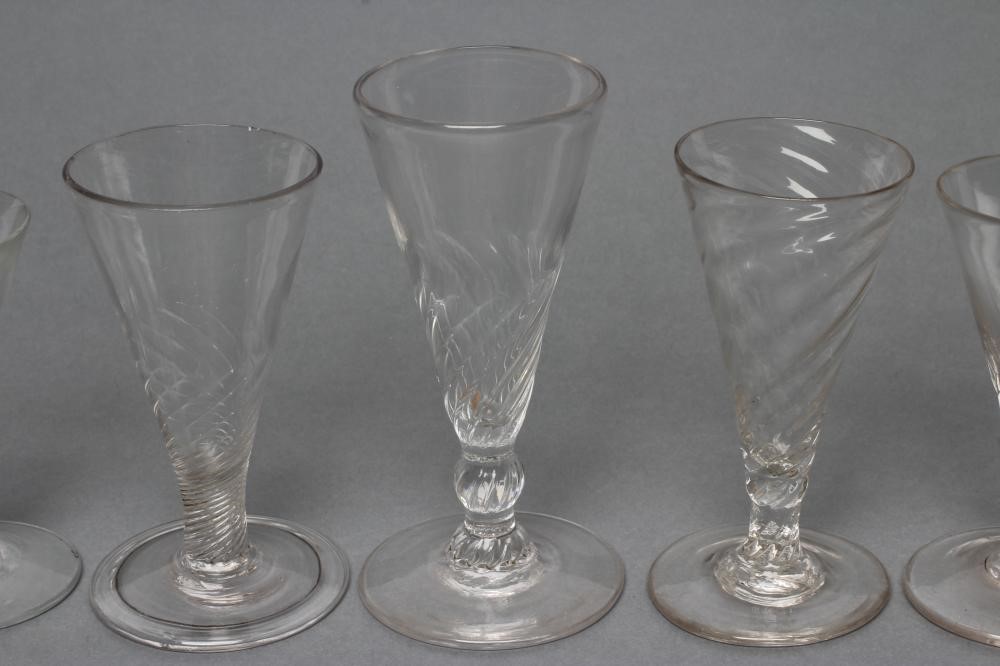 A COLLECTION OF NINE DWARF ALE AND OTHER GLASSES Image