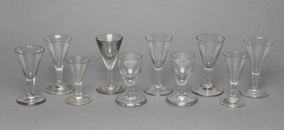 A COLLECTION OF TEN DRAM AND OTHER GLASSES Image