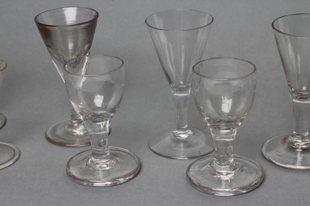 A COLLECTION OF TEN DRAM AND OTHER GLASSES Image