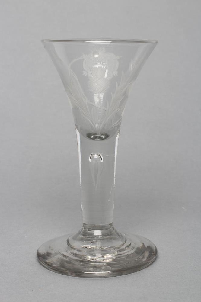 A JACOBITE WINE GLASS Image