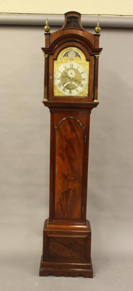 A MAHOGANY LONGCASE signed Grinnard High Holborn Image