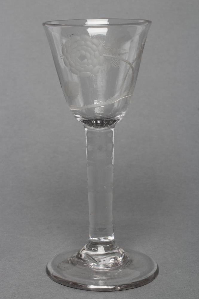 A JACOBITE WINE GLASS Image