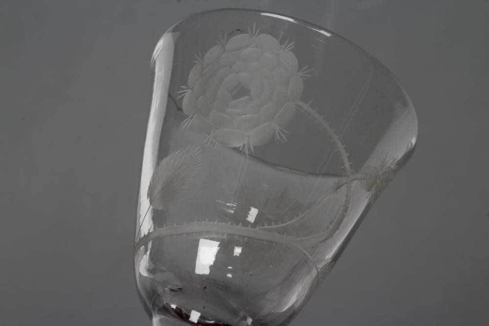 A JACOBITE WINE GLASS Image