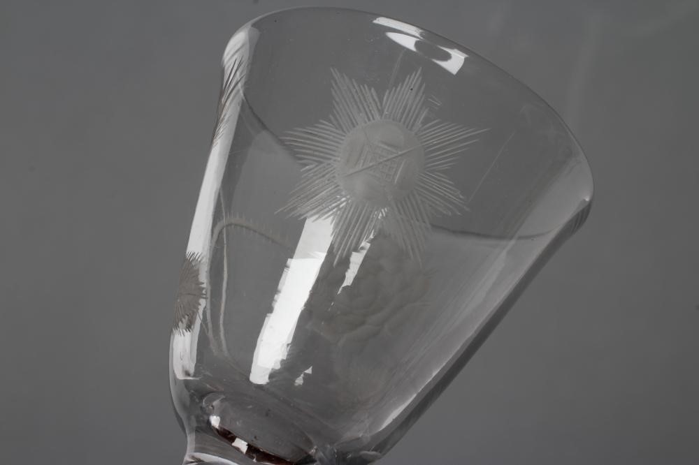 A JACOBITE WINE GLASS Image