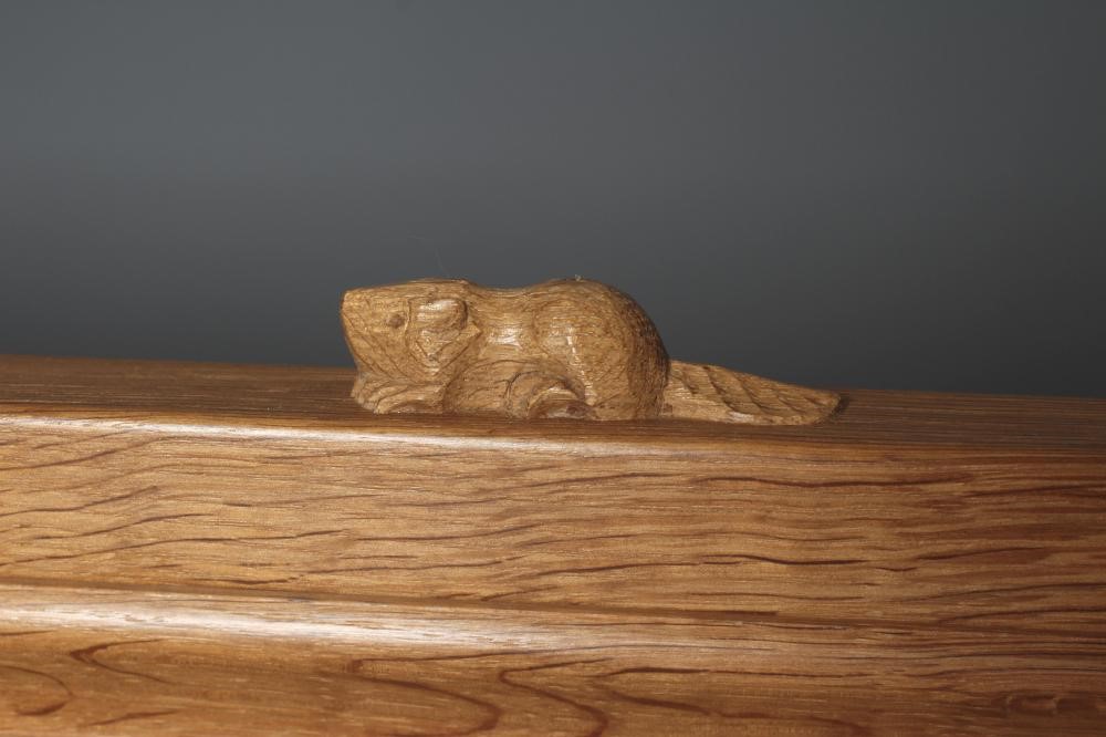 A COLIN ALMACK OAK FRAMED WALL MIRROR Image