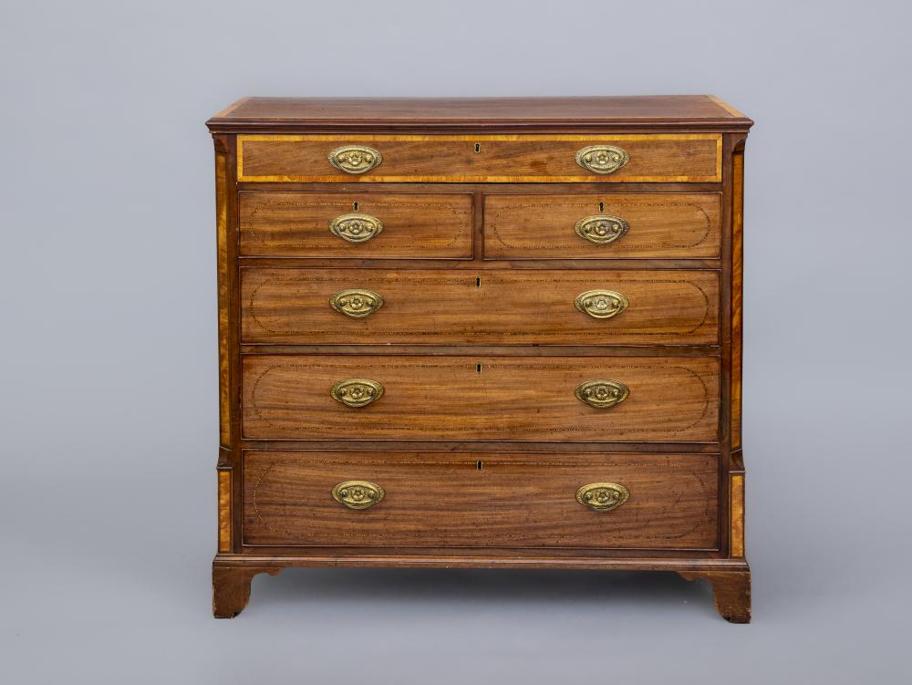 A GEORGIAN MAHOGANY STRAIGHT FRONT CHEST Image