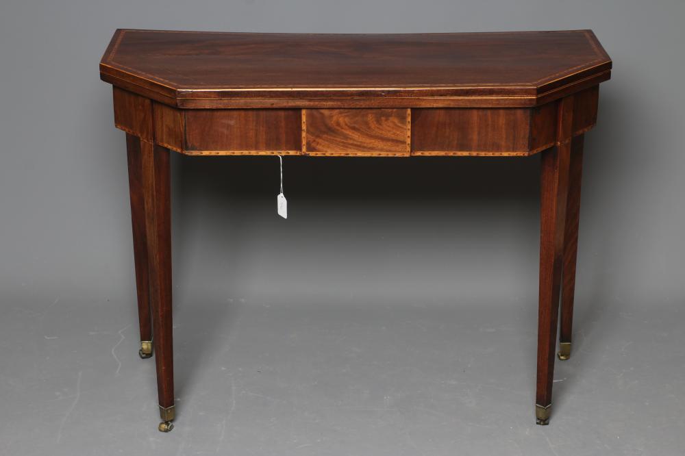 A GEORGIAN MAHOGANY FOLDING CARD TABLE Image
