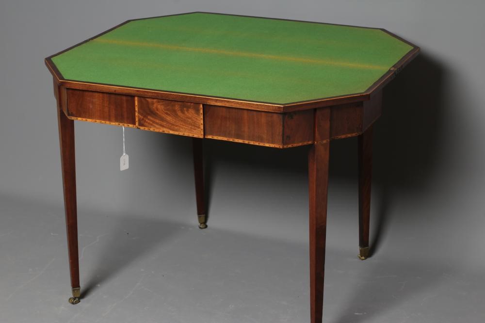 A GEORGIAN MAHOGANY FOLDING CARD TABLE Image