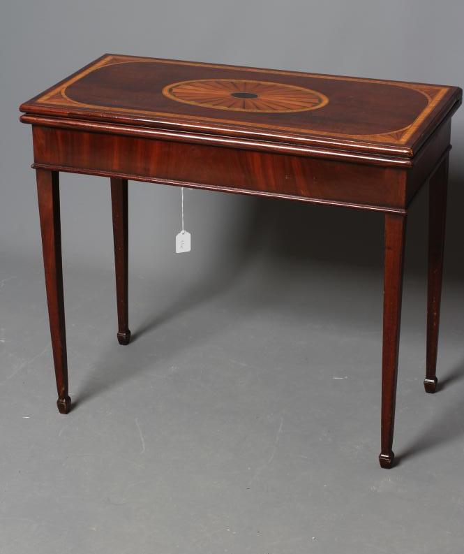 A GEORGIAN MAHOGANY FOLDING CARD TABLE Image