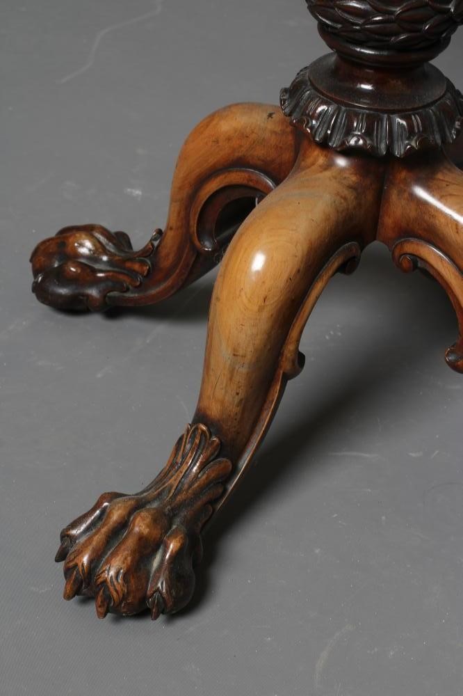 A FINE MAHOGANY AND BURR AMBOYNA TEAPOY Image