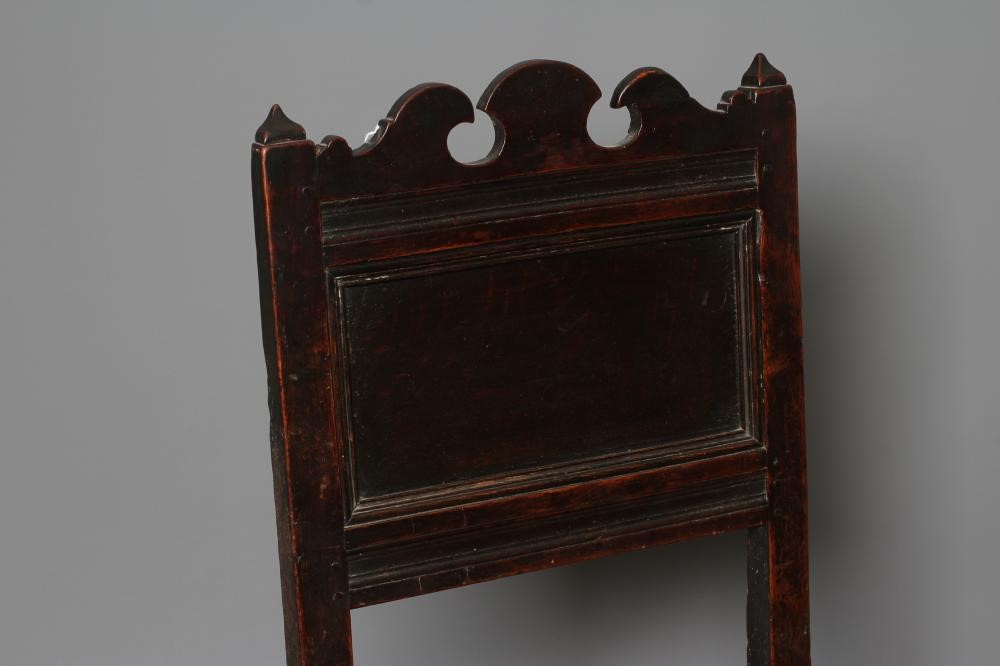 A JOINED OAK BACK STOOL Image
