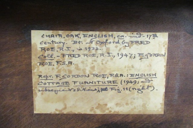A JOINED OAK BACK STOOL Image