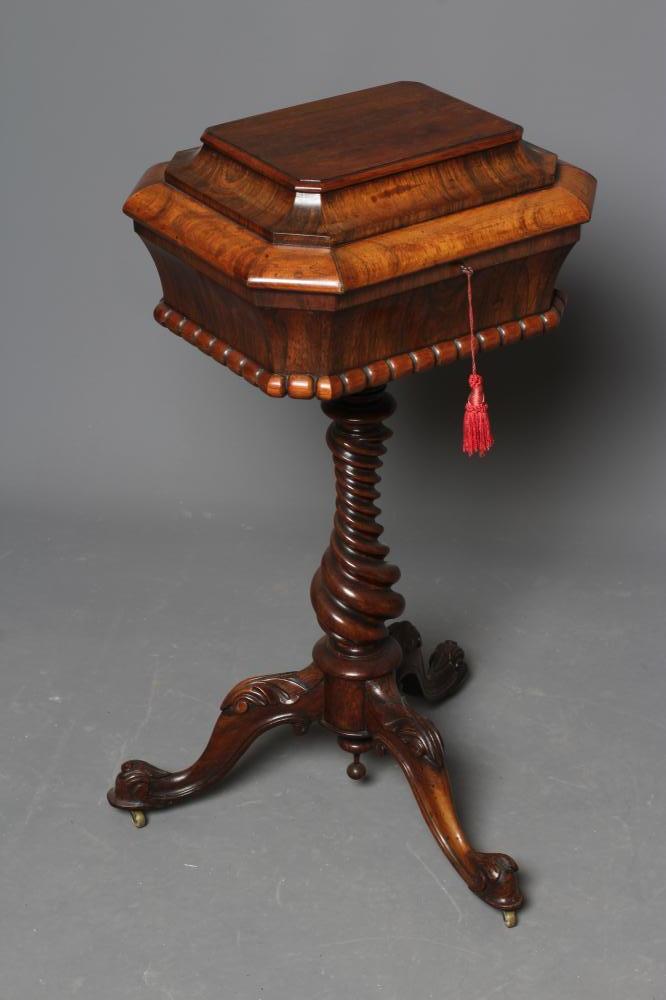 A ROSEWOOD SARCOPHAGUS TEAPOY Image