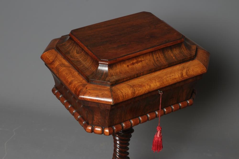 A ROSEWOOD SARCOPHAGUS TEAPOY Image