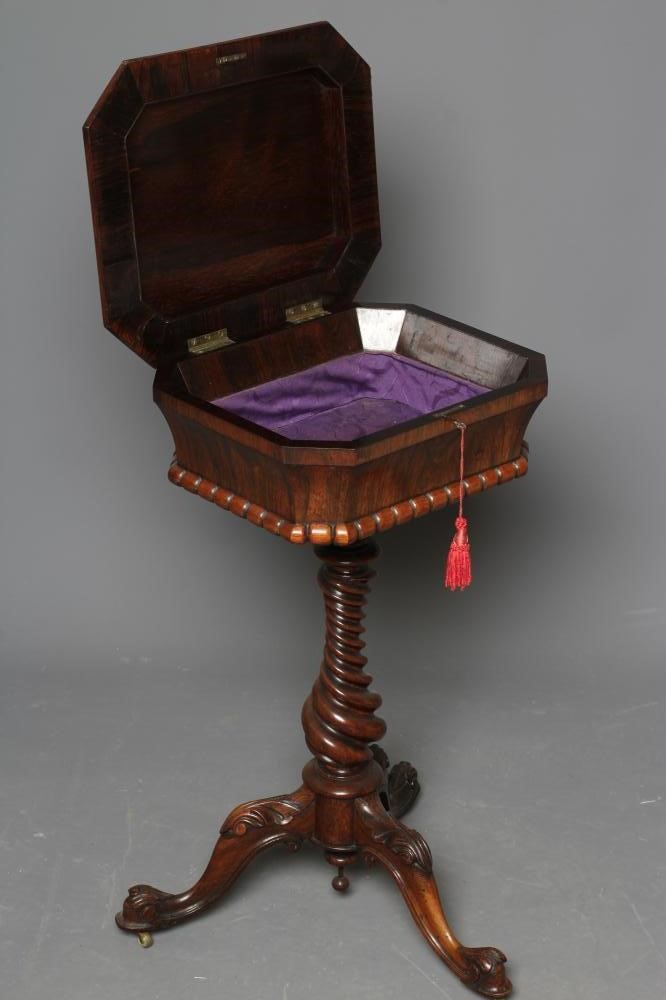 A ROSEWOOD SARCOPHAGUS TEAPOY Image