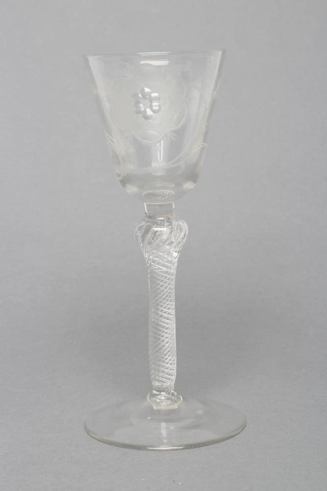 A JACOBITE WINE GLASS Image