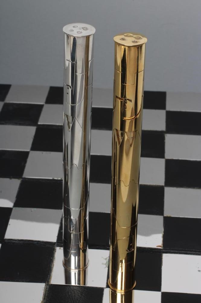 A LIMITED EDITION SILVER TRAVELLING CHESS SET Image