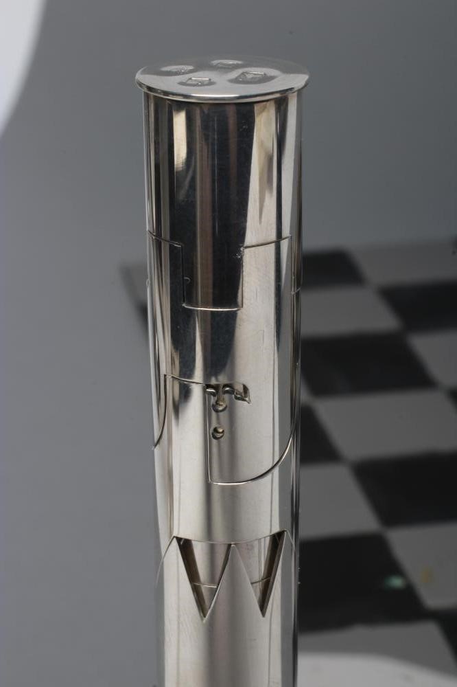 A LIMITED EDITION SILVER TRAVELLING CHESS SET Image