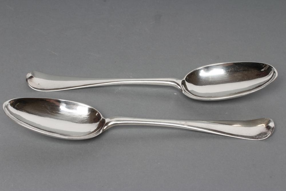 A PAIR OF GEORGE II SCOTTISH PROVINCIAL SILVER TABLESPOONS Image