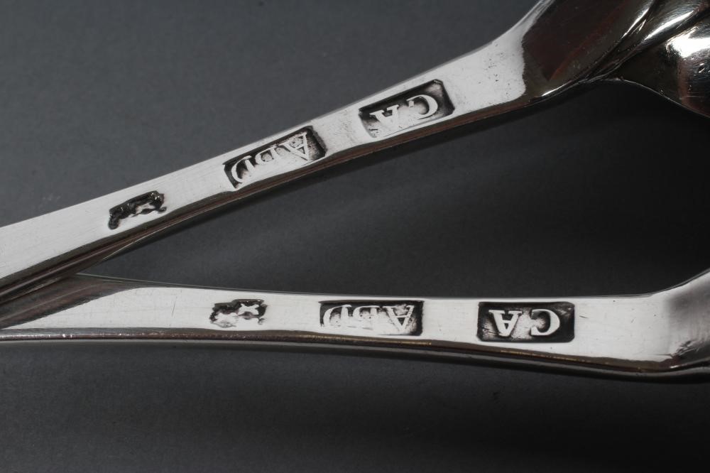 A PAIR OF GEORGE II SCOTTISH PROVINCIAL SILVER TABLESPOONS Image