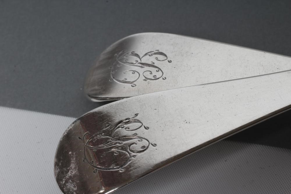 A PAIR OF GEORGE II SCOTTISH PROVINCIAL SILVER TABLESPOONS Image